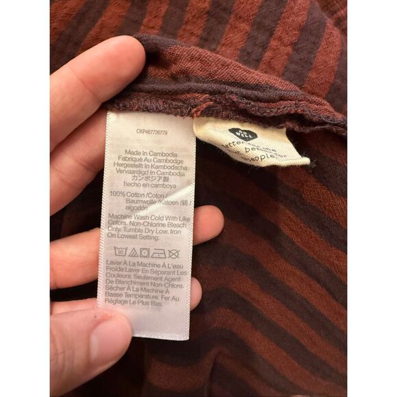 Madewell Rust Brown Plaid Cotton Flannel Oversized Button-up Shirt Small - Picture 4 of 5